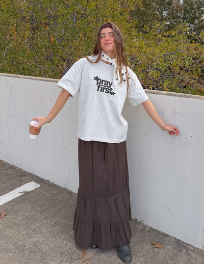 Pray First Heavyweight Tee - A-1 Thread Vault