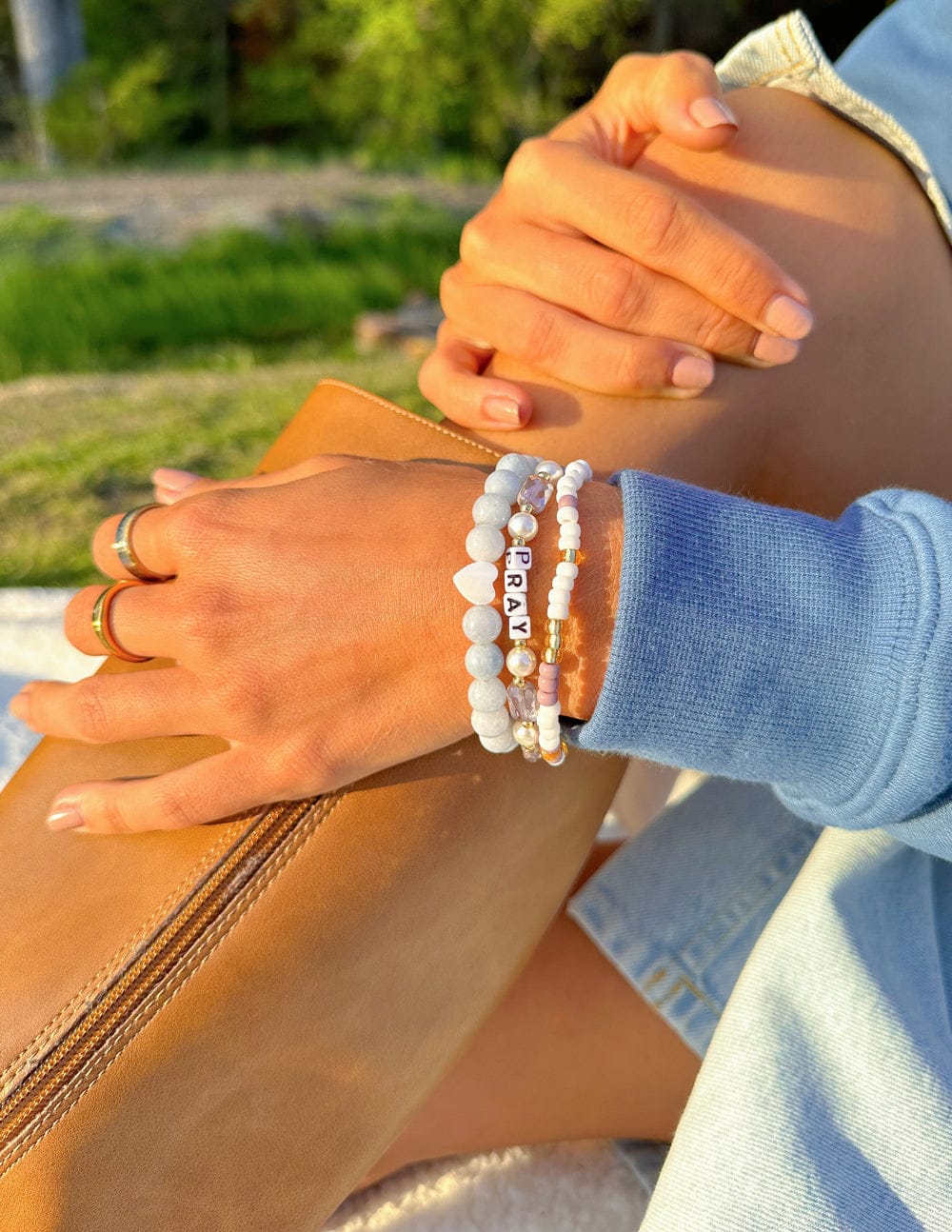 Pray Pearl Letter Bracelet - A-1 Thread Vault