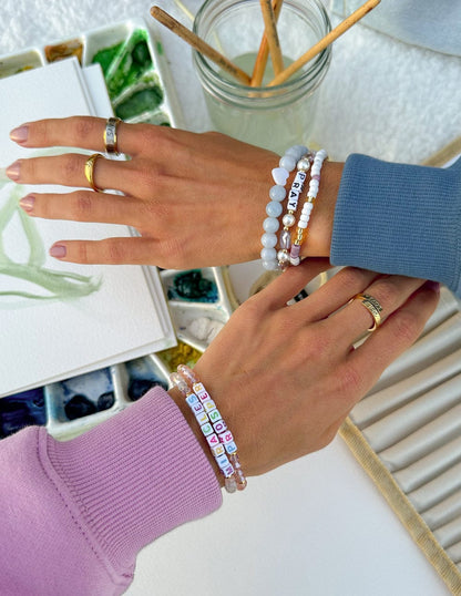 Pray Pearl Letter Bracelet - A-1 Thread Vault