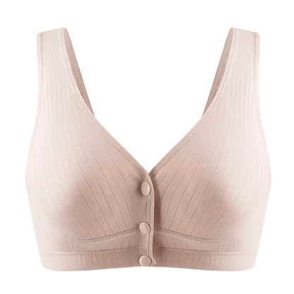 Pregnant Nursing Bra Cotton Wirefree Breastfeeding Bra Women Seamless Maternity Plus Size Underwear Front Buckle Open Cup Bras - A-1 Thread Vault