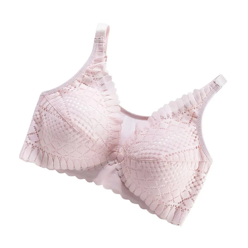 Pregnant Women Front Button Opening Convenient Breastfeeding Bra Comfortable Prevent Sagging Without Steel Rings Women Bra - A-1 Thread Vault