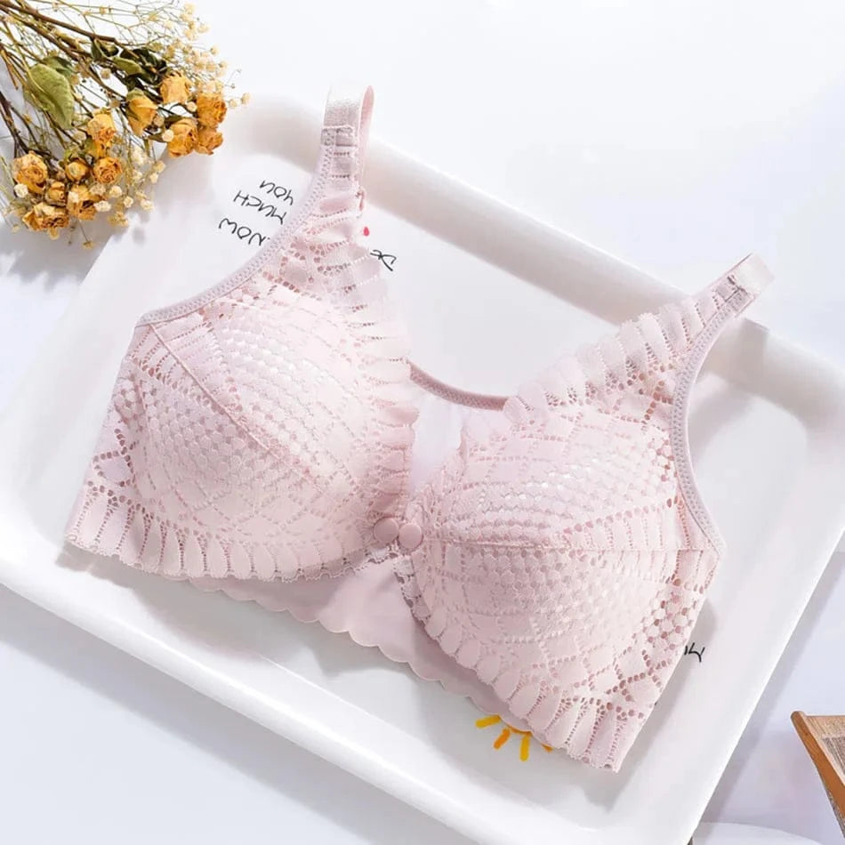 Pregnant Women Front Button Opening Convenient Breastfeeding Bra Comfortable Prevent Sagging Without Steel Rings Women Bra - A-1 Thread Vault