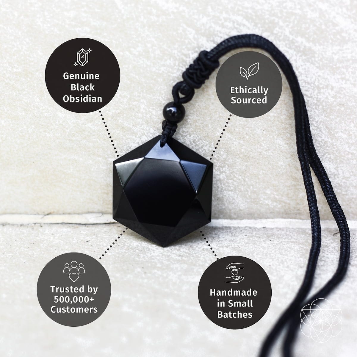 Premium Black Obsidian Talisman - A-1 Thread Vault