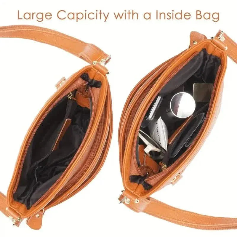 Premium Genuine Cowhide Leather Crossbody Bag - A-1 Thread Vault