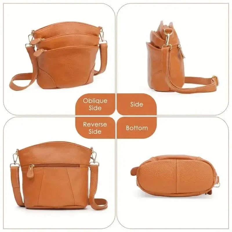 Premium Genuine Cowhide Leather Crossbody Bag - A-1 Thread Vault