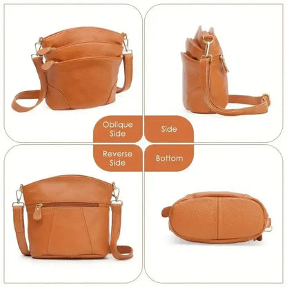 Premium Genuine Cowhide Leather Crossbody Bag - A-1 Thread Vault
