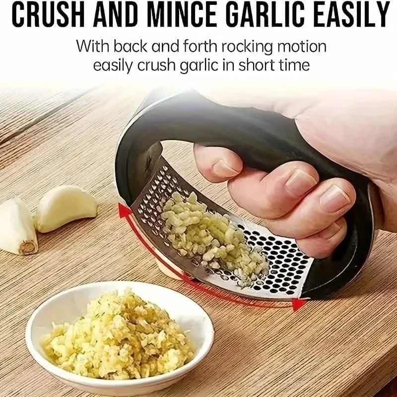 Premium Stainless Steel Garlic Rocker Press - Compact, Durable, and Rust-Resistant Kitchen Gadget - A-1 Thread Vault