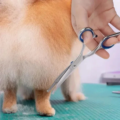 Premium Stainless Steel Grooming Scissors Set for Pet with Safety Round Tip - A-1 Thread Vault