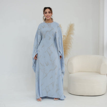 Print Batwing Sleeve Maxi Dress(MA446) - A-1 Thread Vault