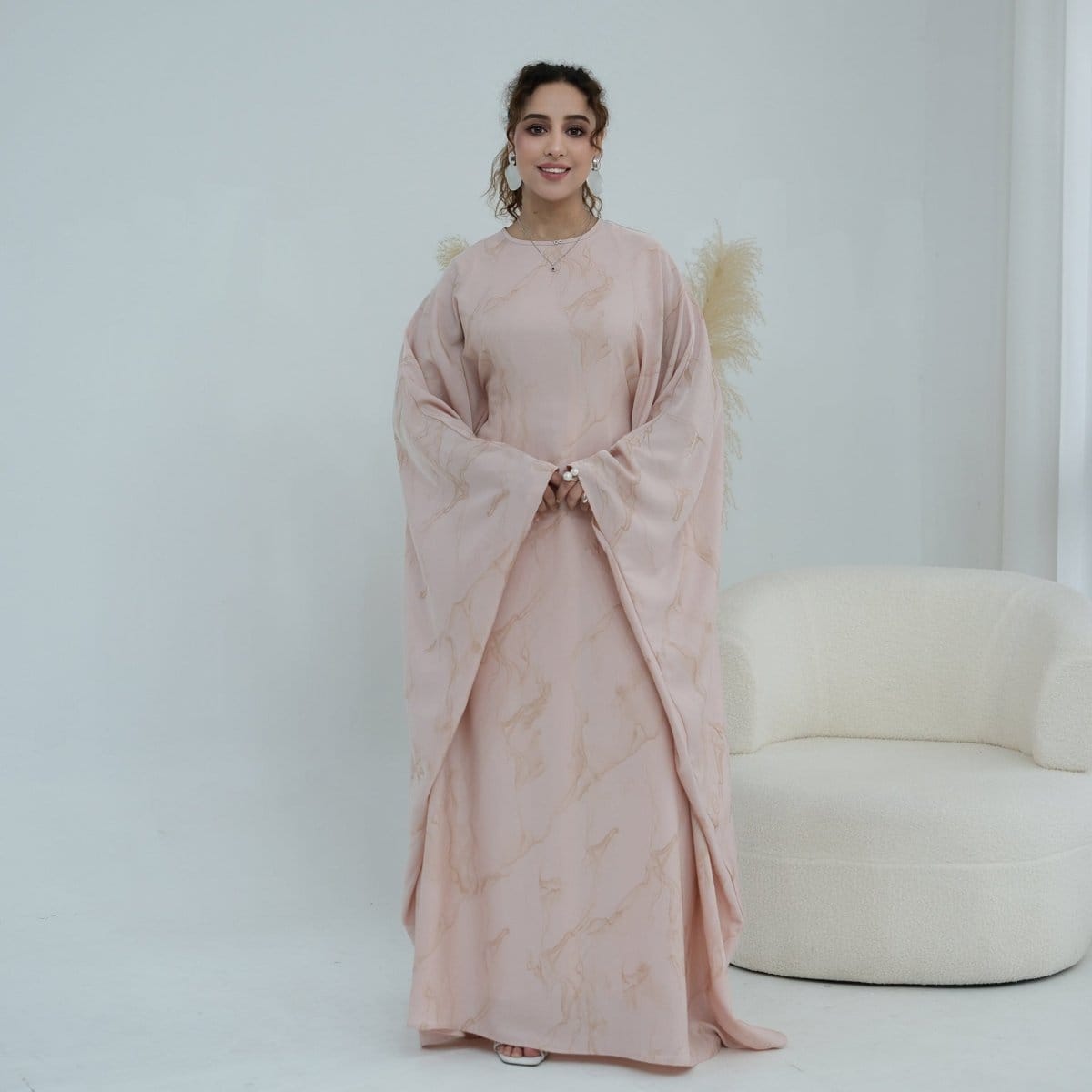 Print Batwing Sleeve Maxi Dress(MA446) - A-1 Thread Vault