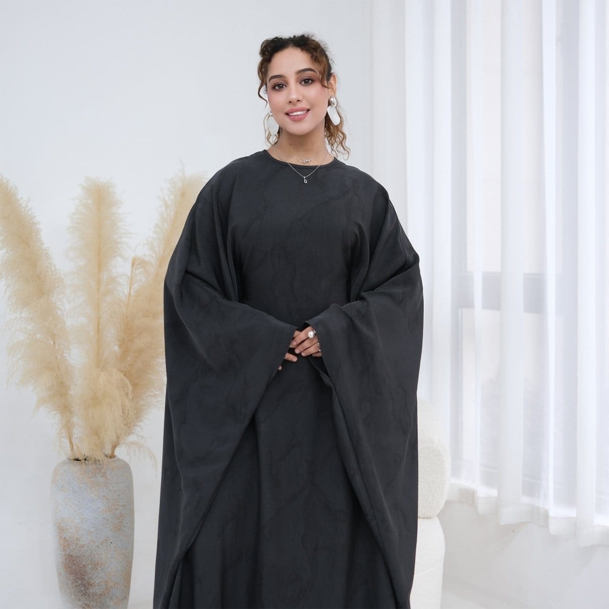 Print Batwing Sleeve Maxi Dress(MA446) - A-1 Thread Vault