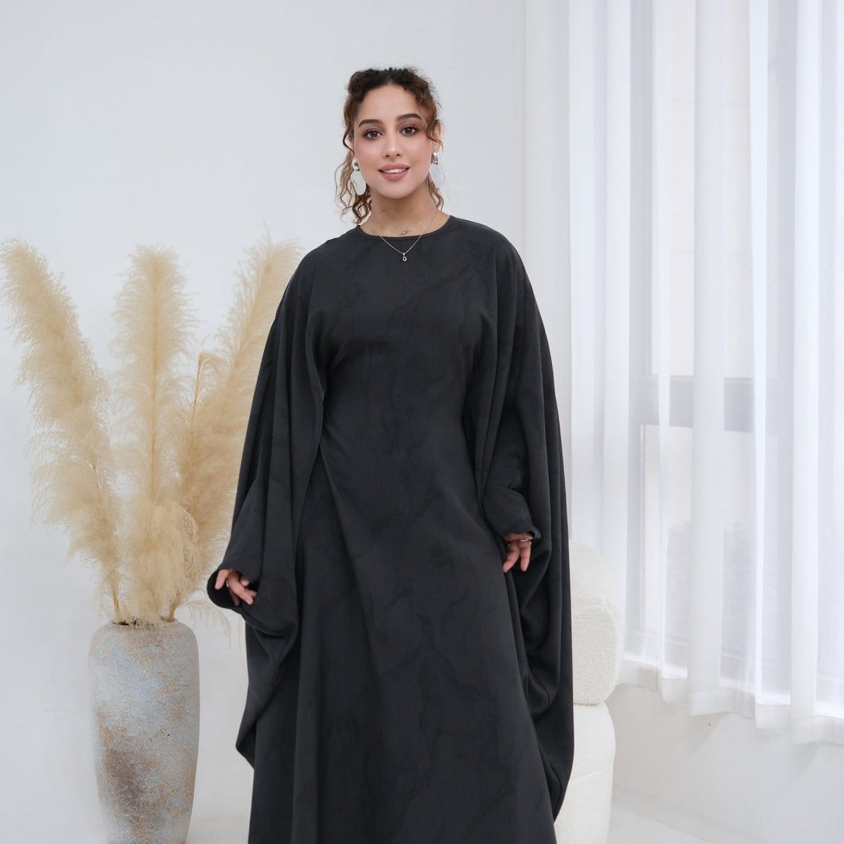 Print Batwing Sleeve Maxi Dress(MA446) - A-1 Thread Vault