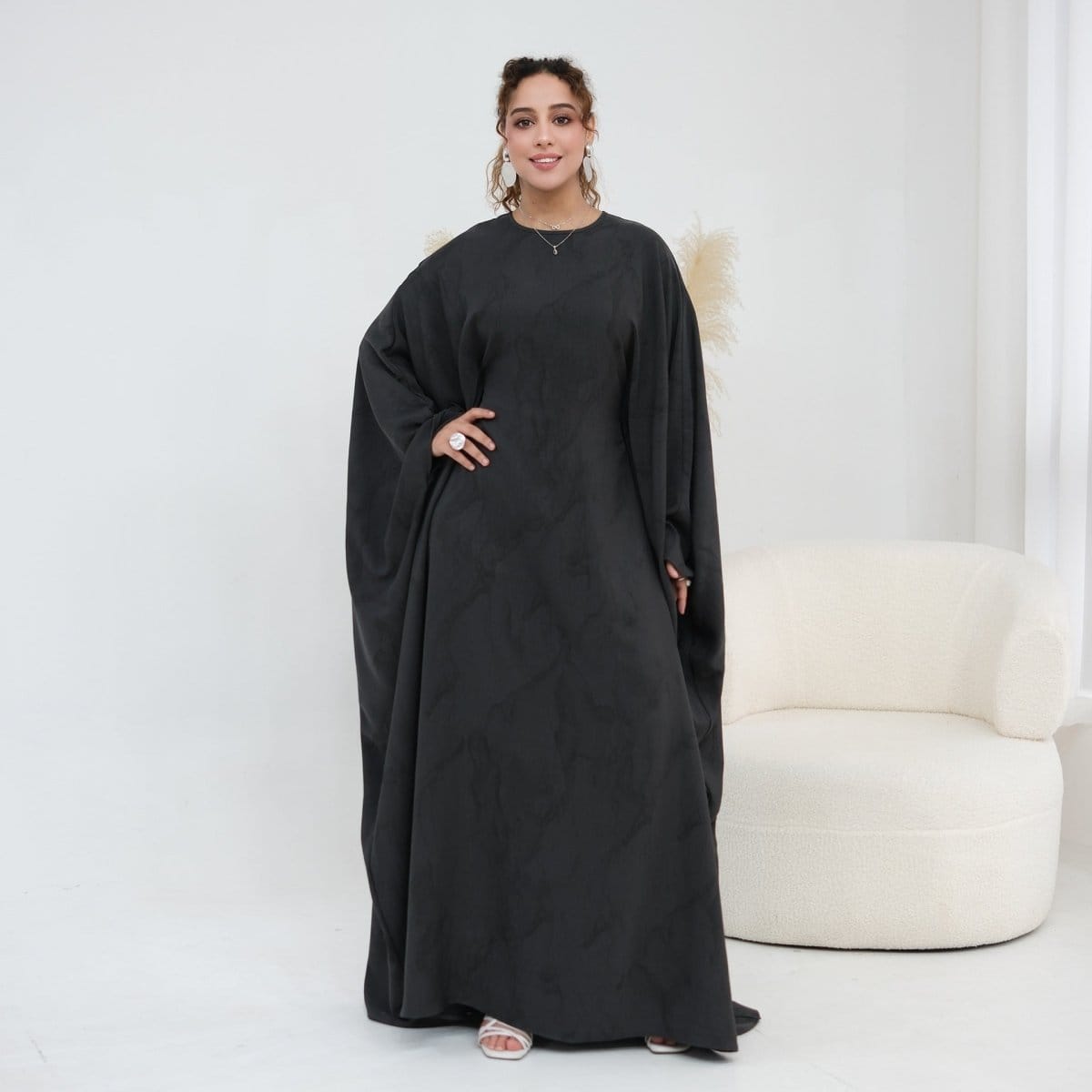 Print Batwing Sleeve Maxi Dress(MA446) - A-1 Thread Vault
