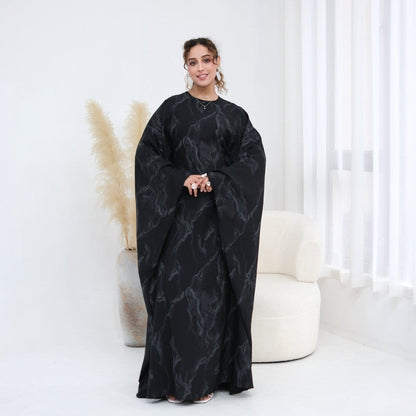 Print Batwing Sleeve Maxi Dress(MA446) - A-1 Thread Vault