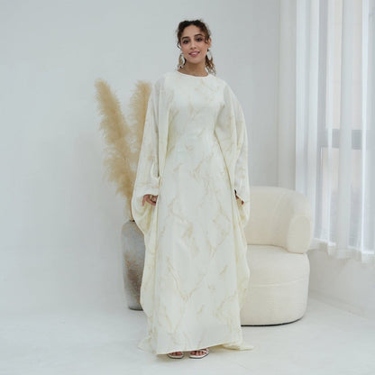 Print Batwing Sleeve Maxi Dress(MA446) - A-1 Thread Vault