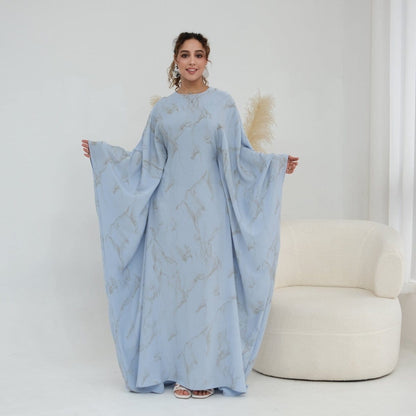 Print Batwing Sleeve Maxi Dress(MA446) - A-1 Thread Vault