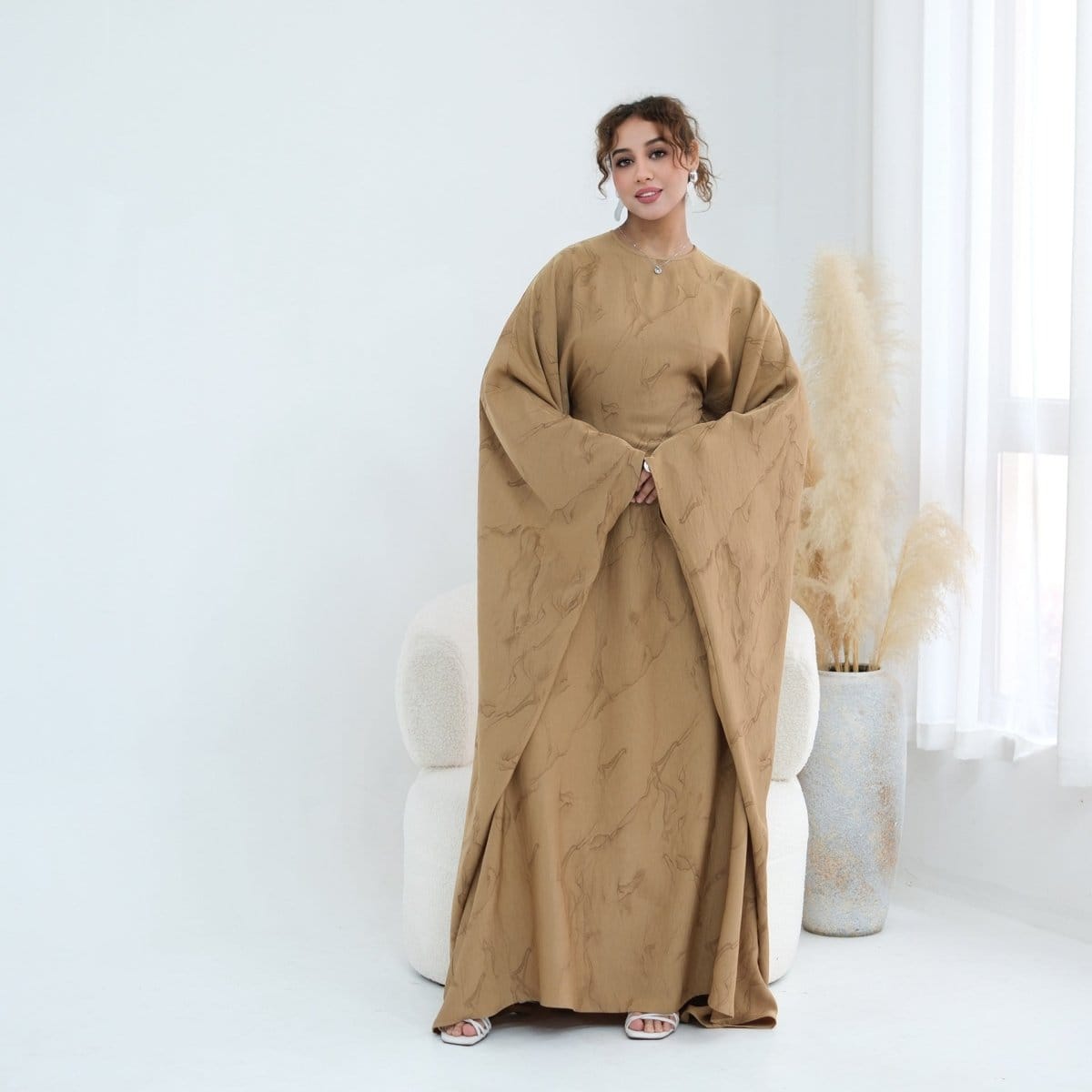 Print Batwing Sleeve Maxi Dress(MA446) - A-1 Thread Vault