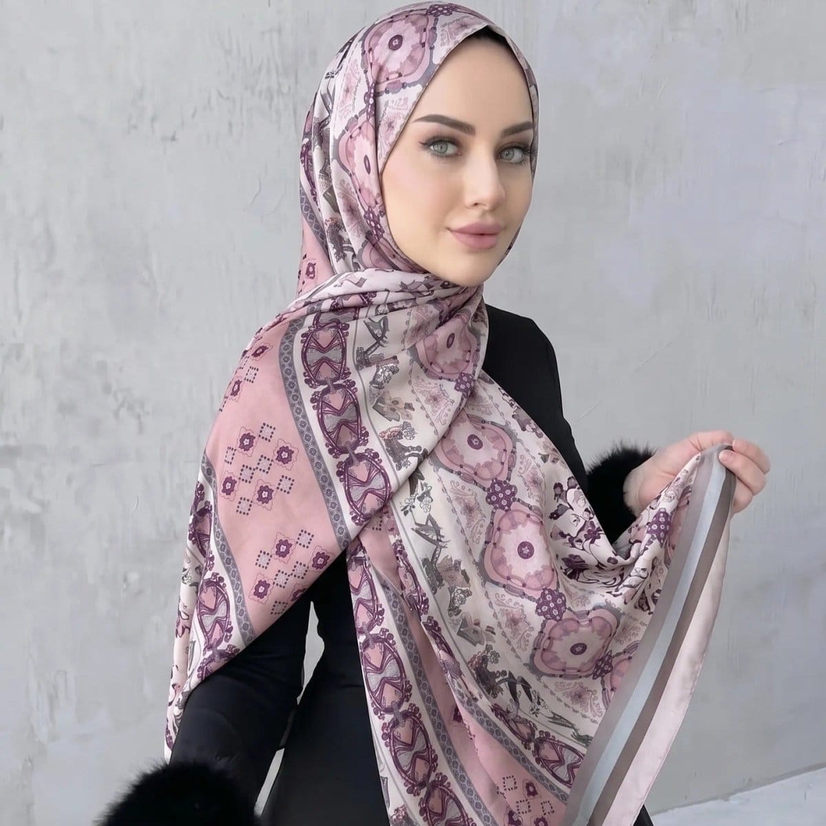 Printed Hijab Scarf(MH239) - A-1 Thread Vault