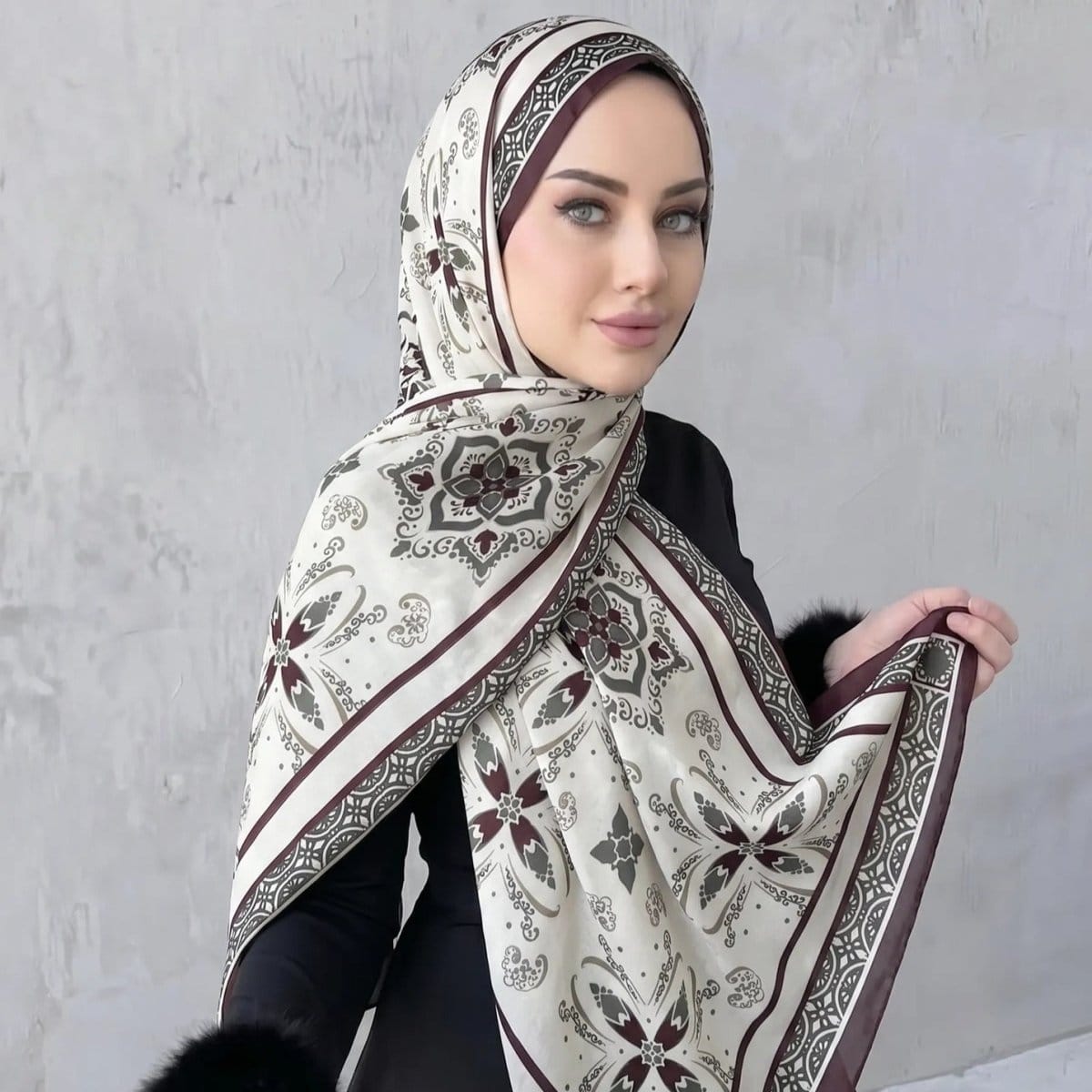 Printed Hijab Scarf(MH239) - A-1 Thread Vault