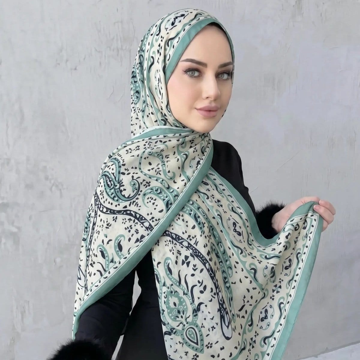 Printed Hijab Scarf(MH239) - A-1 Thread Vault