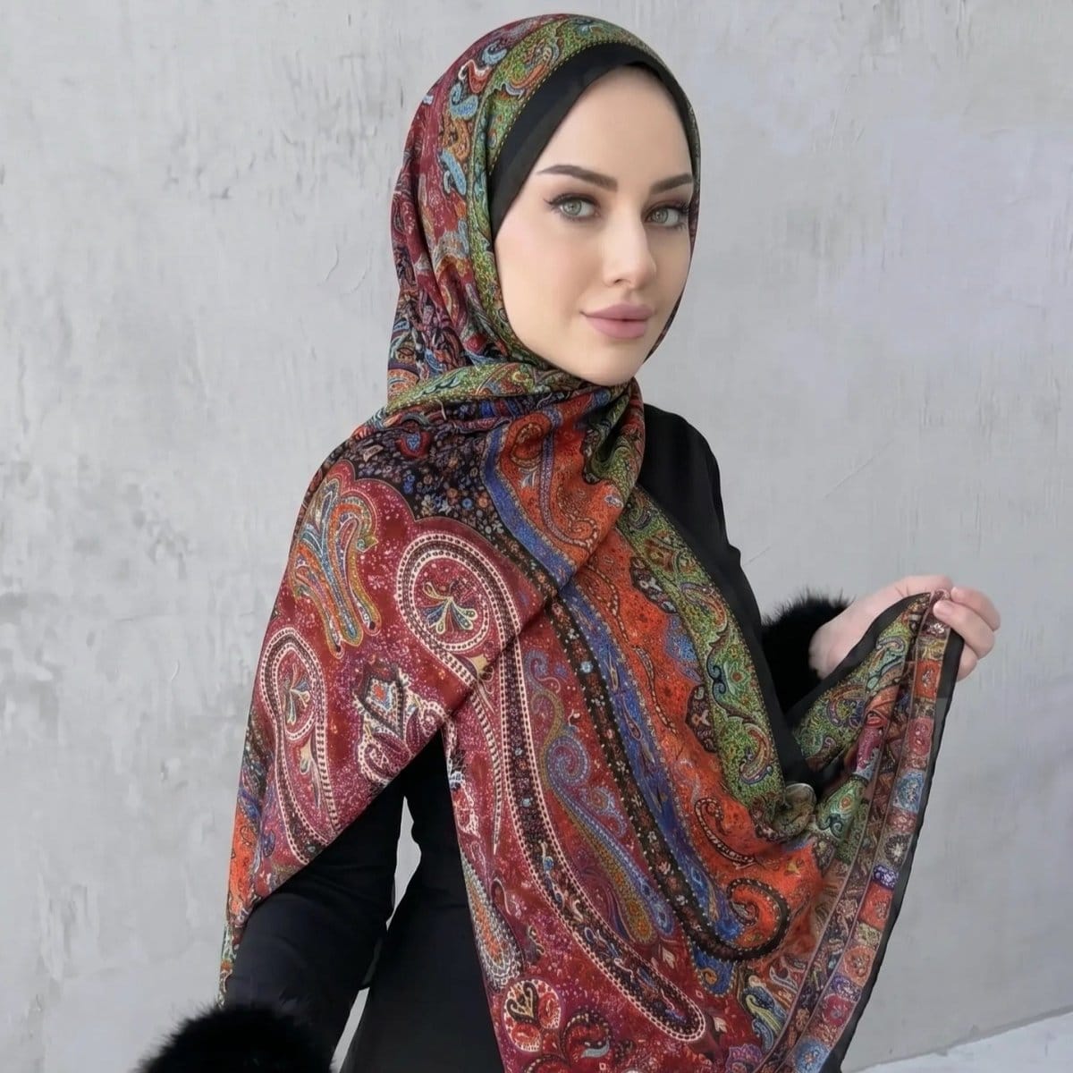 Printed Hijab Scarf(MH239) - A-1 Thread Vault