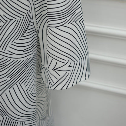 Printed Washed-Crinkle Bell Sleeve Maxi Dress(MS474) - A-1 Thread Vault