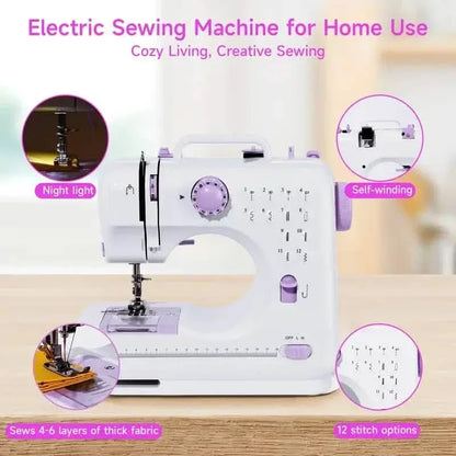 Pro Portable Electric Sewing Machine – 12 Stitches, Adjustable Speed, Multifunctional - A-1 Thread Vault