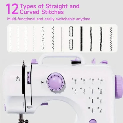 Pro Portable Electric Sewing Machine – 12 Stitches, Adjustable Speed, Multifunctional - A-1 Thread Vault
