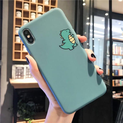Cute Couple Dinosaur iPhone Case - A-1 Thread Vault