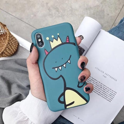 Cute Couple Dinosaur iPhone Case - A-1 Thread Vault
