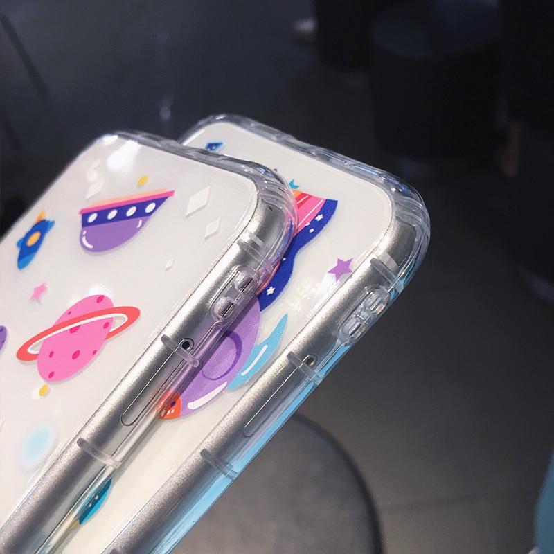 Cartoon Astronaut Planet Transparent iPhone Case - A-1 Thread Vault