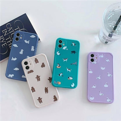 Cute Cartoon Animals iPhone Case - A-1 Thread Vault