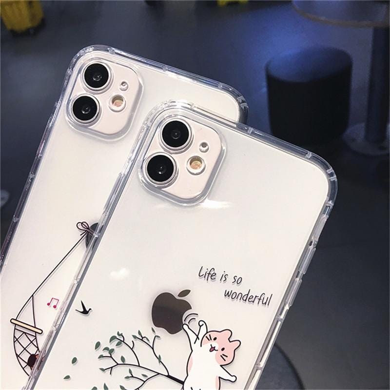 Cute Cat Painting iPhone Case - A-1 Thread Vault