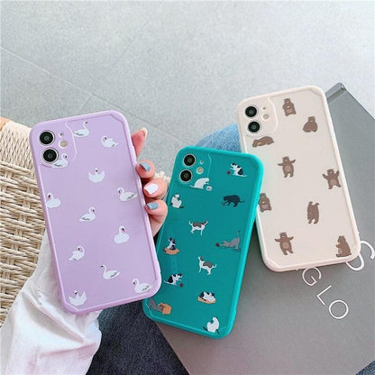 Cute Cartoon Animals iPhone Case - A-1 Thread Vault