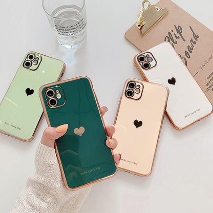 Protective Electroplated Love Heart iPhone Case - A-1 Thread Vault
