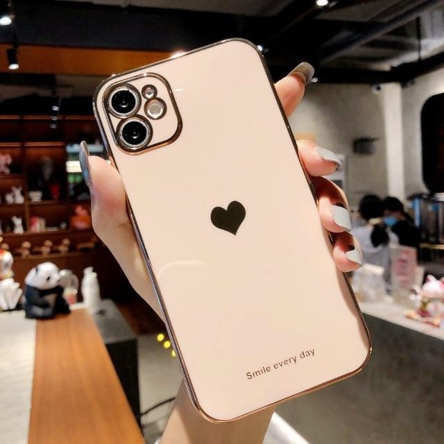 Protective Electroplated Love Heart iPhone Case - A-1 Thread Vault