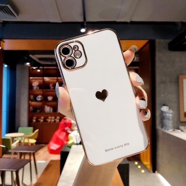 Protective Electroplated Love Heart iPhone Case - A-1 Thread Vault
