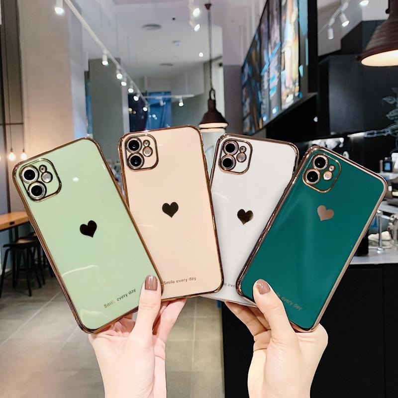 Protective Electroplated Love Heart iPhone Case - A-1 Thread Vault