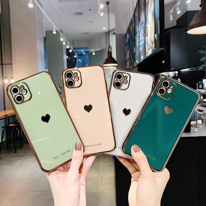 Protective Electroplated Love Heart iPhone Case - A-1 Thread Vault