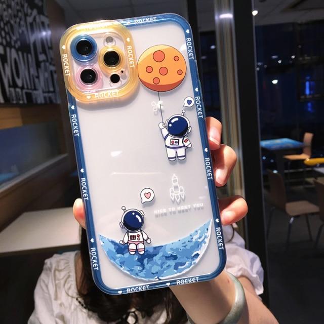 Shockproof Cartoon Astronaut iPhone Case - A-1 Thread Vault