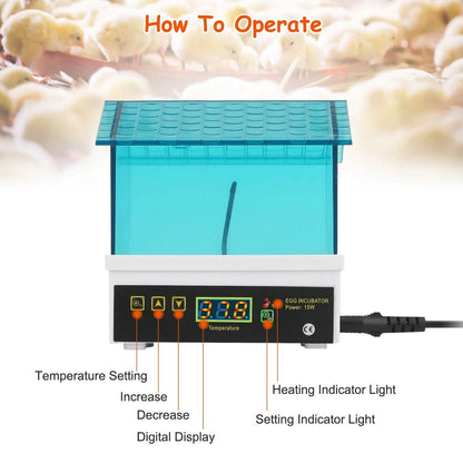 Professional Poultry Hatcher with Digital Display Automatic Temperature Humidity - A-1 Thread Vault