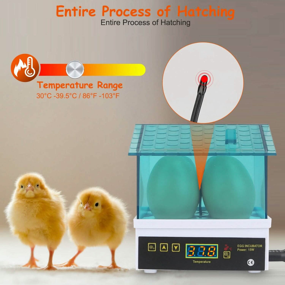 Professional Poultry Hatcher with Digital Display Automatic Temperature Humidity - A-1 Thread Vault