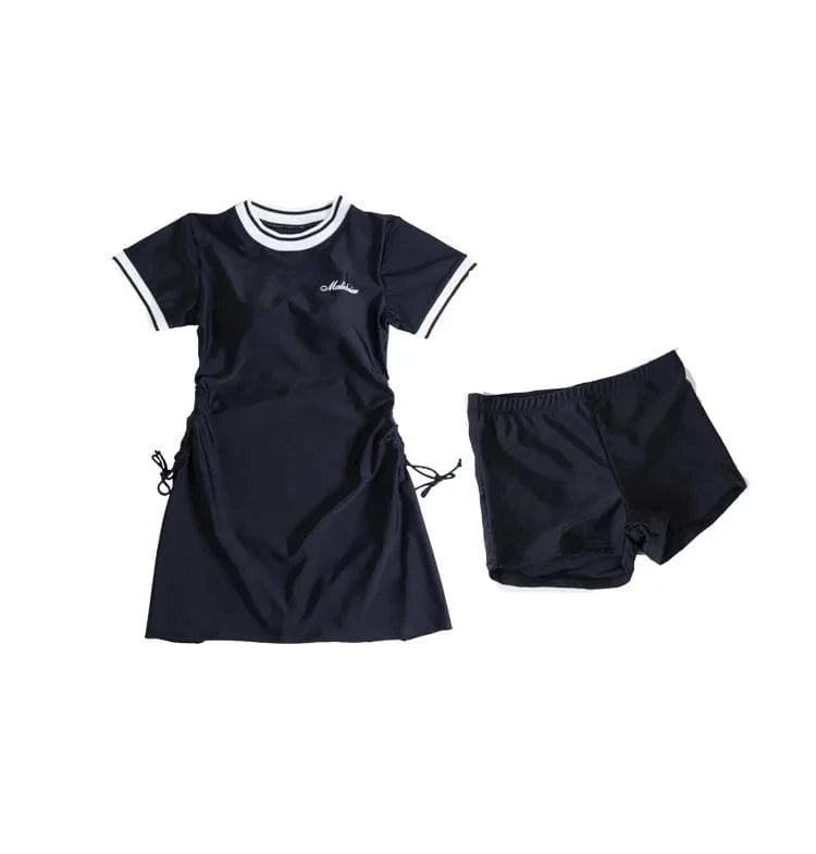 Professional Swimsuit Hot Spring Swimwear Fairy Women One-piece Sexy Belly-covering Short Sleeve Students Korean Bathing Suit - A-1 Thread Vault