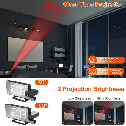 Projection Alarm Clock LED Digital Alarm Clock with Dual Alarms Snooze - A-1 Thread Vault
