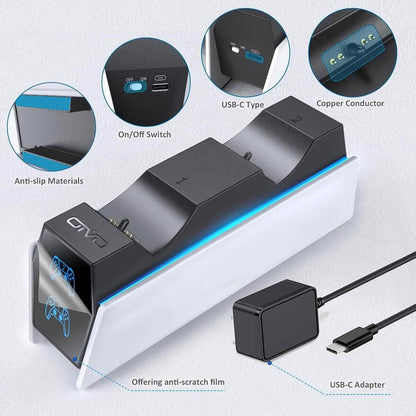 PS5 Controller Charger Station with Fast Charging AC Adapter 5V/3A (Refurbished) - A-1 Thread Vault