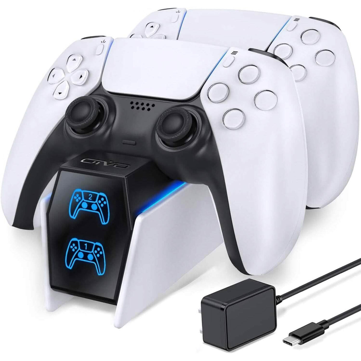 PS5 Controller Charger Station with Fast Charging AC Adapter 5V/3A (Refurbished) - A-1 Thread Vault