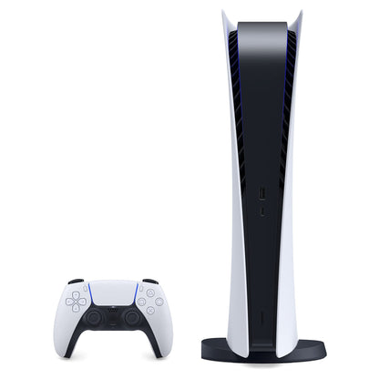 PS5 - Sony PlayStation 5 Digital Edition Gaming Console + Wireless Controller - 16GB GDDR6 RAM, 825GB SSD, 120Hz 8K Output, White (Used - Like New) - A-1 Thread Vault