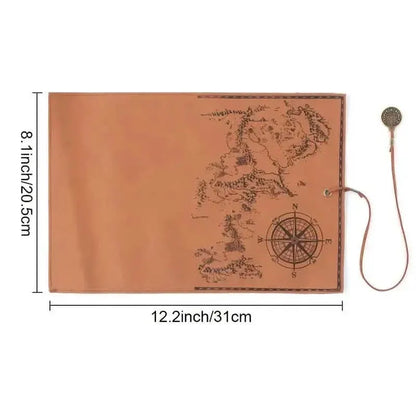PU Leather Rollup Pen Bag Vintage Creative Map Pencil Case - A-1 Thread Vault