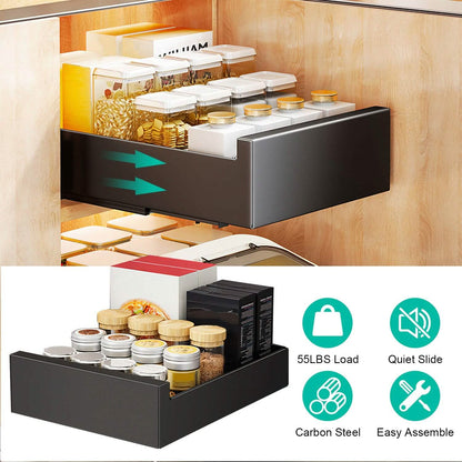 Pull Out Cabinet Organizer Carbon Steel Quiet Slide Rails - A-1 Thread Vault