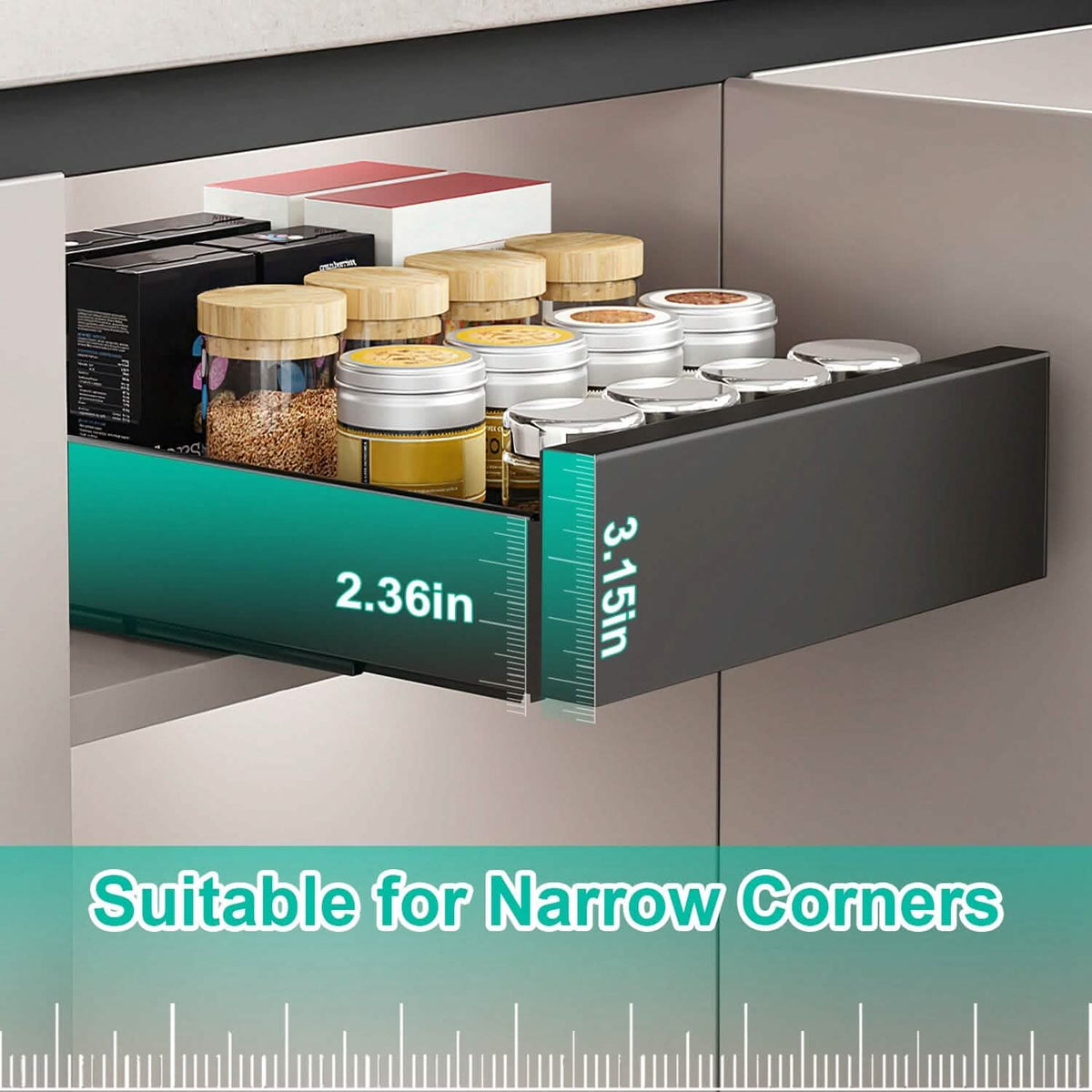 Pull Out Cabinet Organizer Carbon Steel Quiet Slide Rails - A-1 Thread Vault